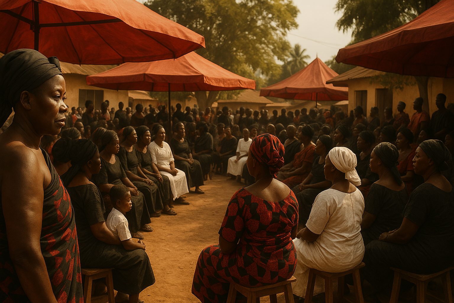 gathering at funeral in ghana